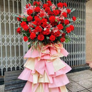 Kệ Hoa Khai Trương - Hồng Phúc