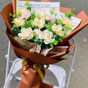 Bó Hoa Sáp Mix Màu Hồng Trắng – Ngọt Ngào Trao Gửi Yêu Thương MS94