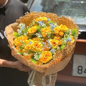 Bó Hoa Sáp mix Lụa Tone Vàng - MS1002