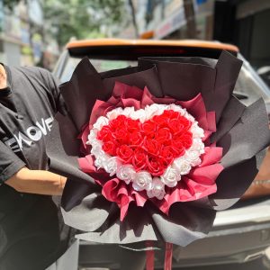 Bó Hoa Sáp Trái Tim Đỏ - MS1004